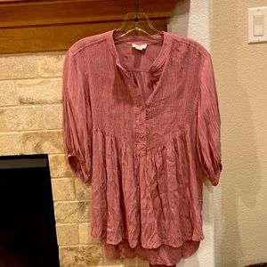 Sundance catalog dusty rose blouse size S